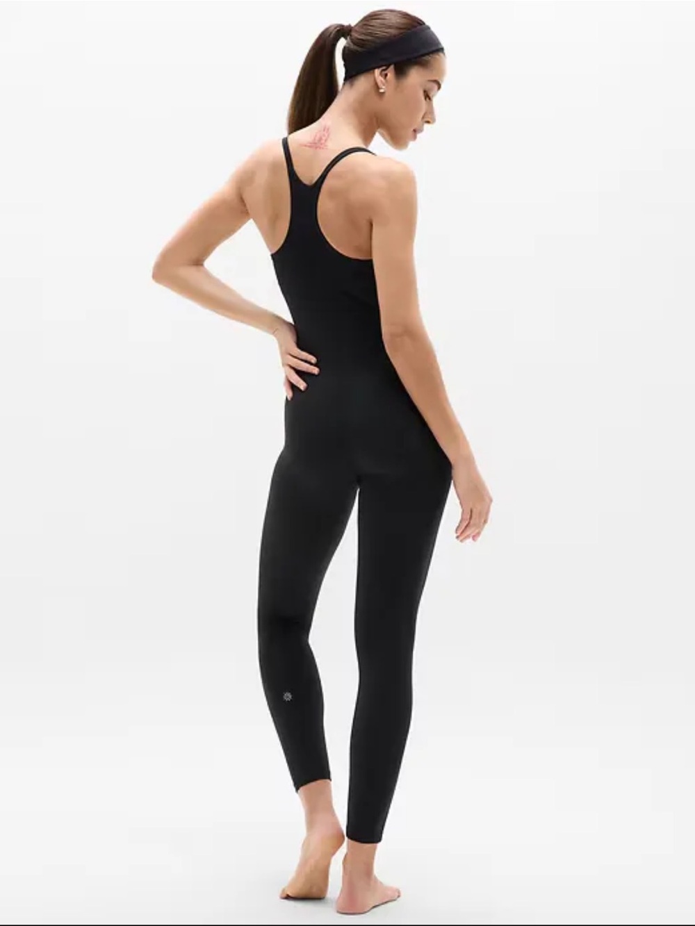 Athleta Transcend 7/8 Strappy Bodysuit in Black M - Picture 2 of 10